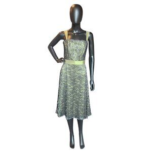 NWOT Apple Green/Black Lace A-Line Cocktail Dress - Alexia